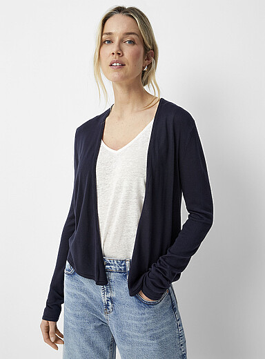 Le cardigan ouvert tricot fluide