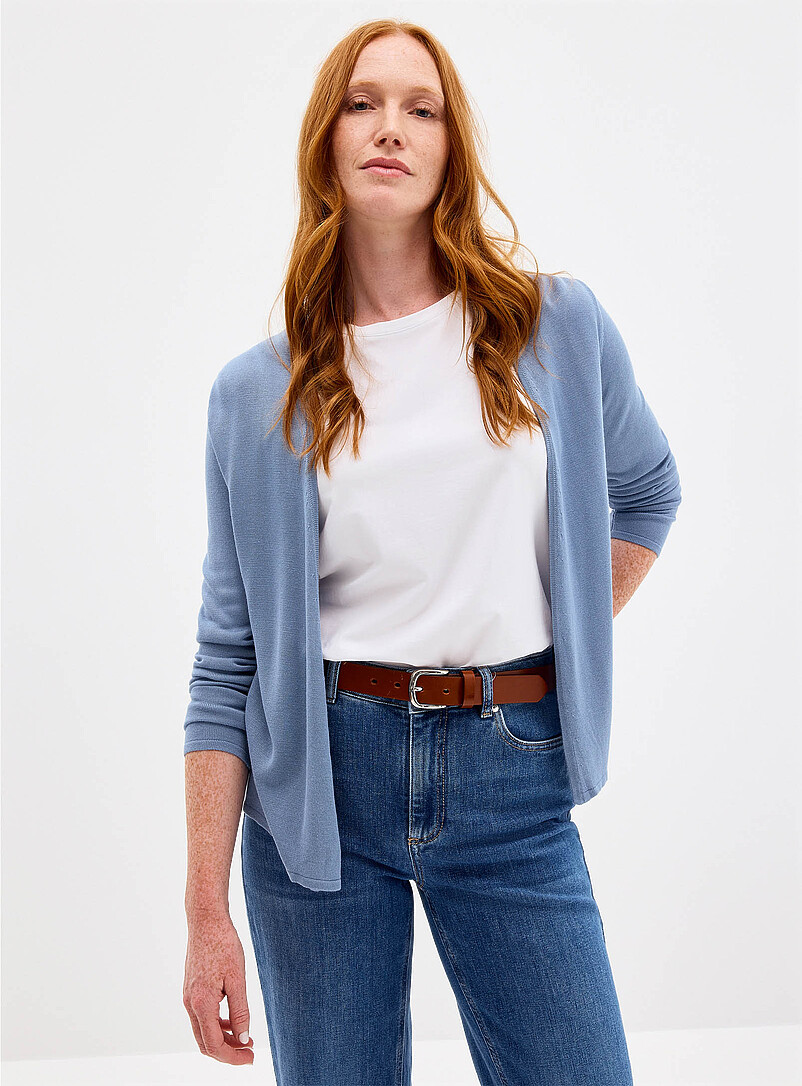 Contemporaine Sand Fluid-knit open-front cardigan for women