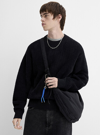 Djab: Le chandail poilu uni Noir pour homme