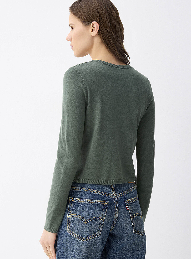 Twik: Le cardigan fin tricot et petits boutons Bleu marine - Bleu nuit pour femme