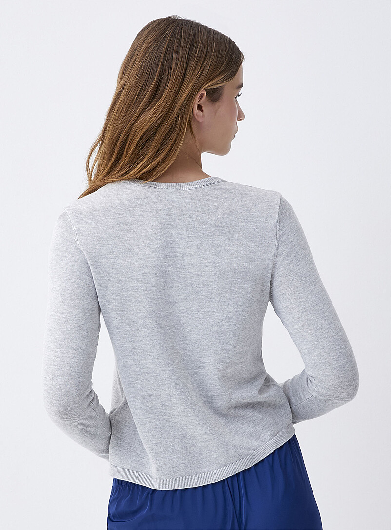 Twik: Le cardigan fin tricot et petits boutons Bleu marine - Bleu nuit pour femme