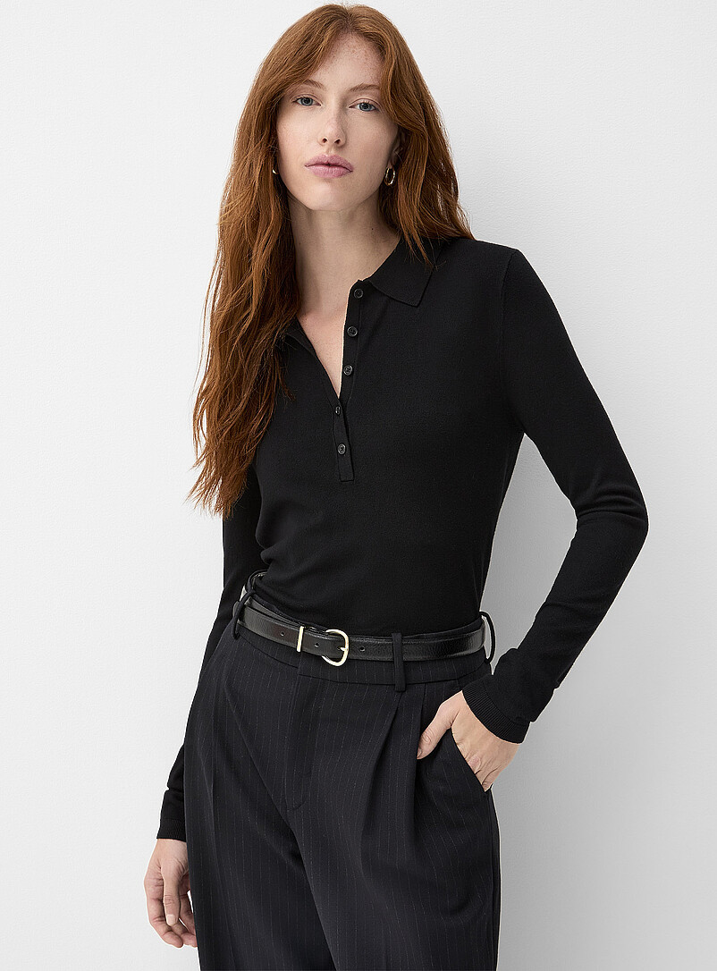 Contemporaine: Le polo extensible uni Bleu royal - Saphir pour femme