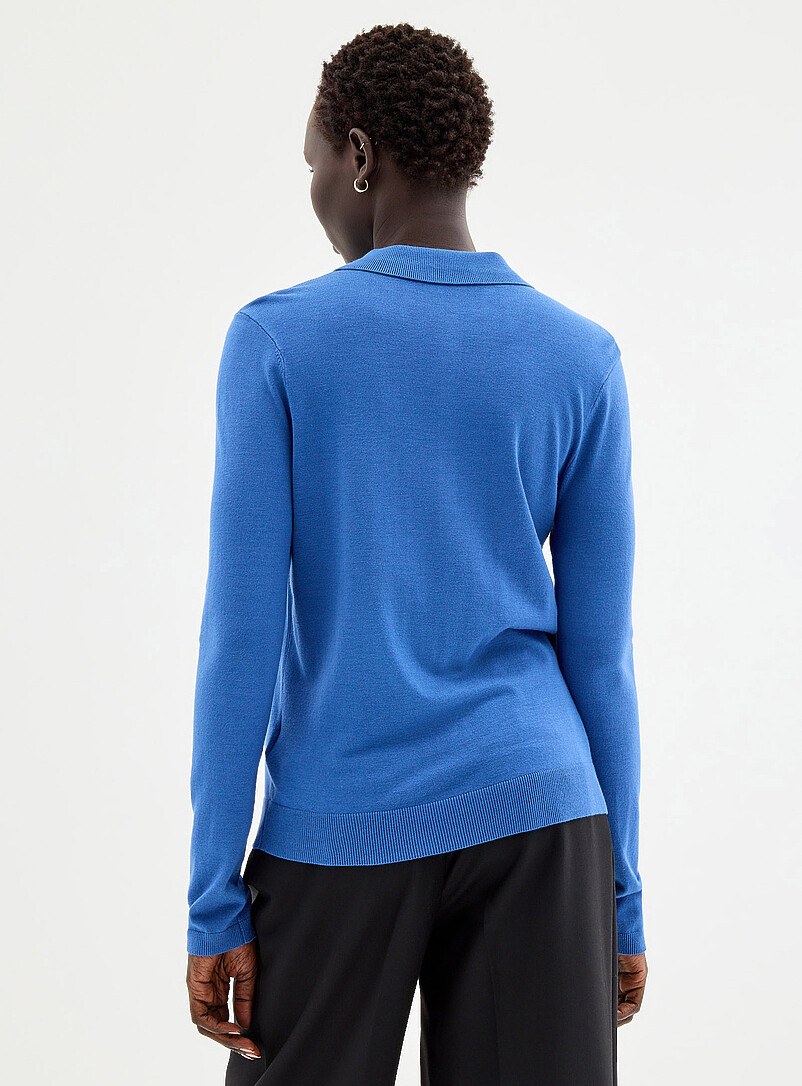 Contemporaine: Le polo extensible uni Bleu royal - Saphir pour femme