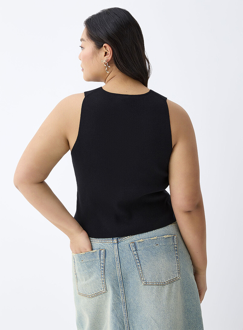 Twik: Le gilet c&ocirc;tel&eacute; &agrave; boutons Bleu moyen - Ardoise pour femme
