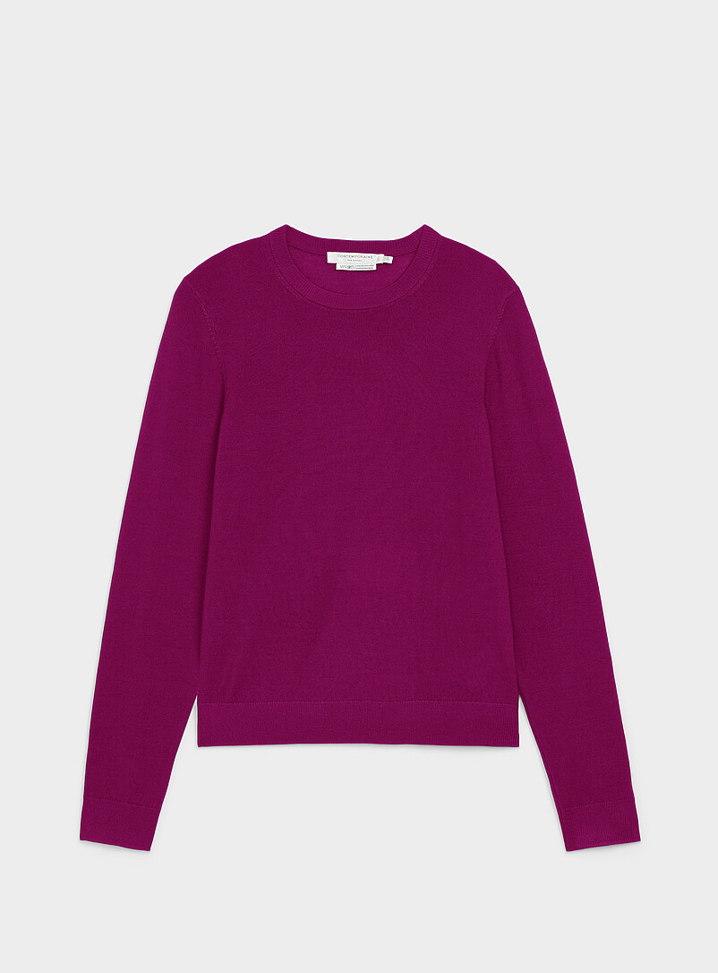 100% Luxe Merino Wool Crew Neck Sweater Cream main image 1