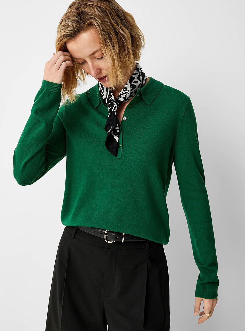 Le Polo Merino Manches Longues