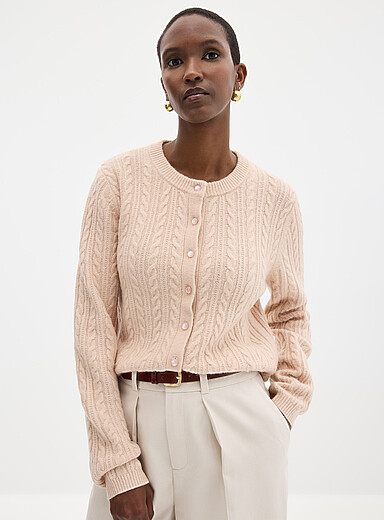 Cardigan Court Femme En Tricot Léger - Col Rond, Boutonné, Pour Automne/Hiver Et Tenue Décontractée
