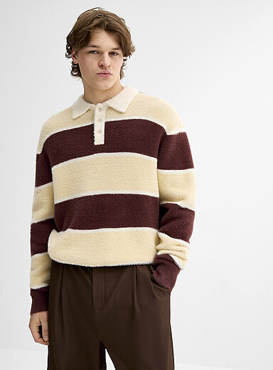 Djab Assorted Fuzzy-knit rugby polo for men