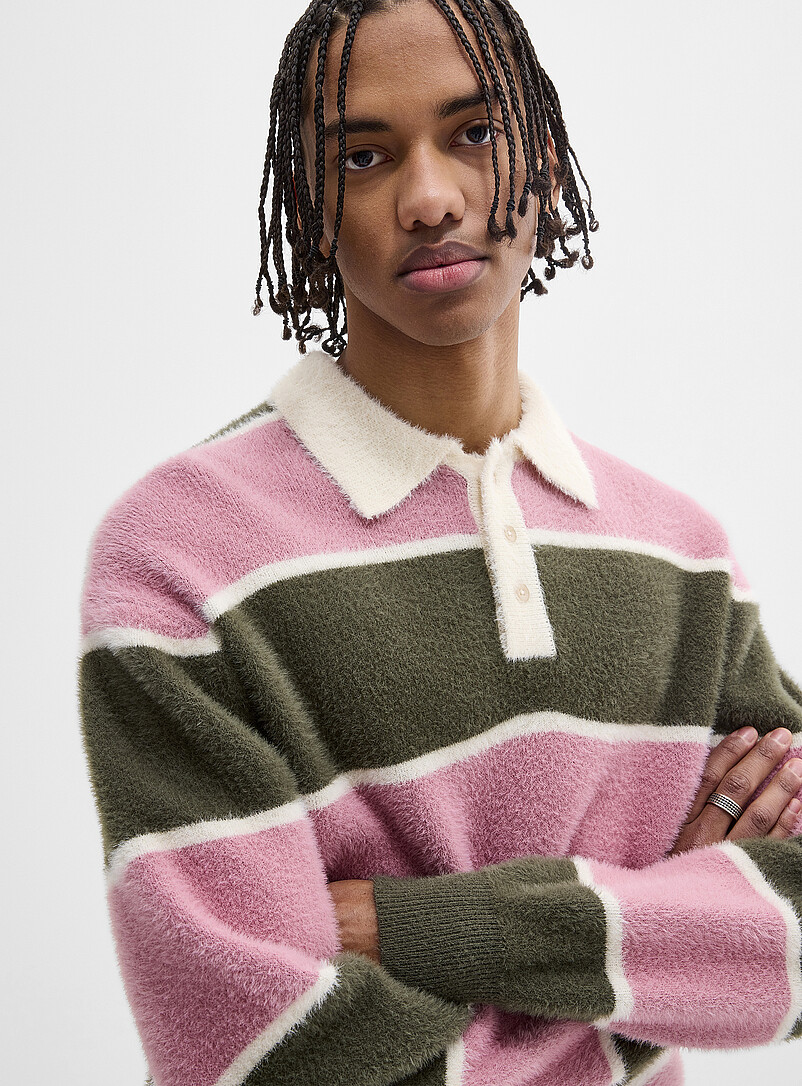 Djab Assorted Fuzzy-knit rugby polo for men