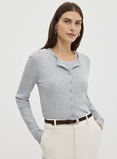 Flowy cable-knit cardigan
