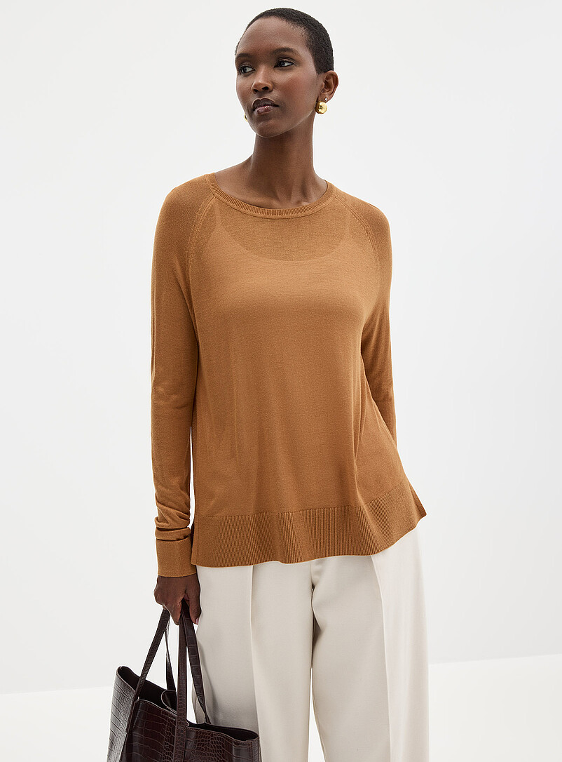 Contemporaine Royal/Sapphire Blue Ultra-fine knit sweater for women