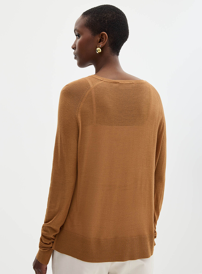 Contemporaine Royal/Sapphire Blue Ultra-fine knit sweater for women