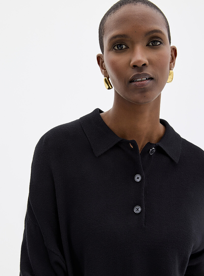Contemporaine: Le polo ample uni Gris pour femme