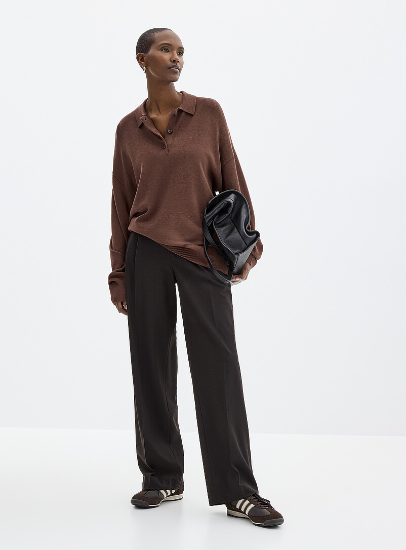 Contemporaine: Le polo ample uni Gris pour femme