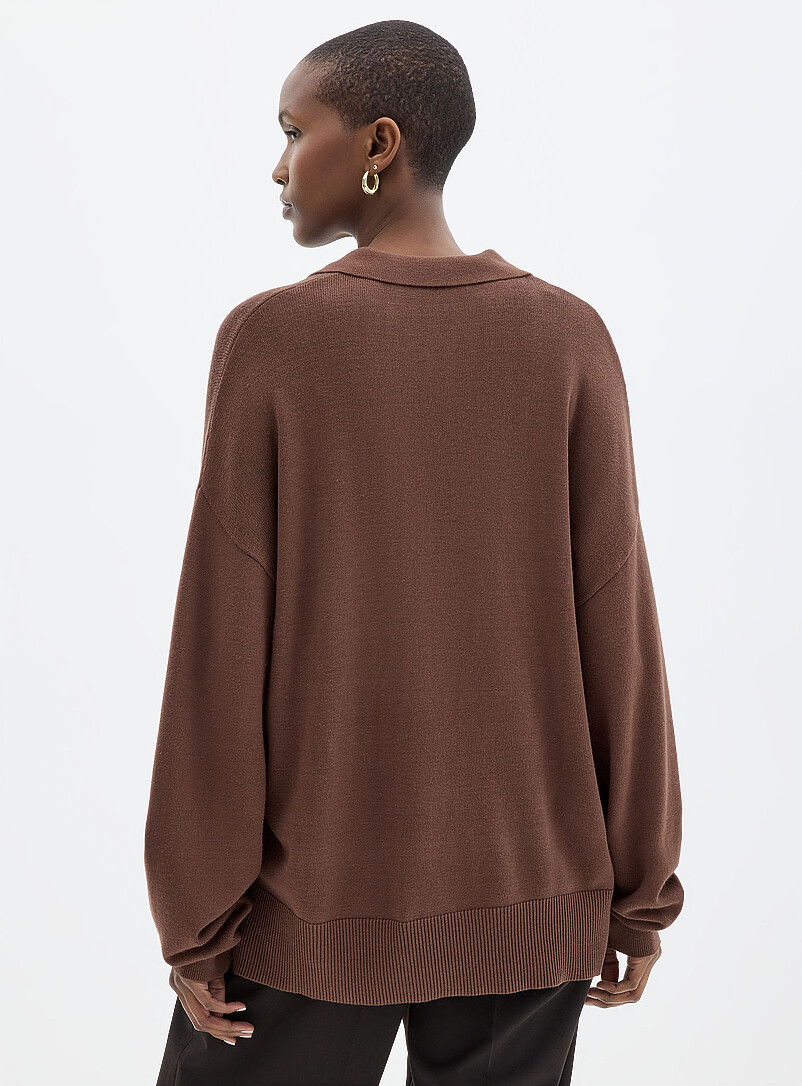Contemporaine: Le polo ample uni Gris pour femme
