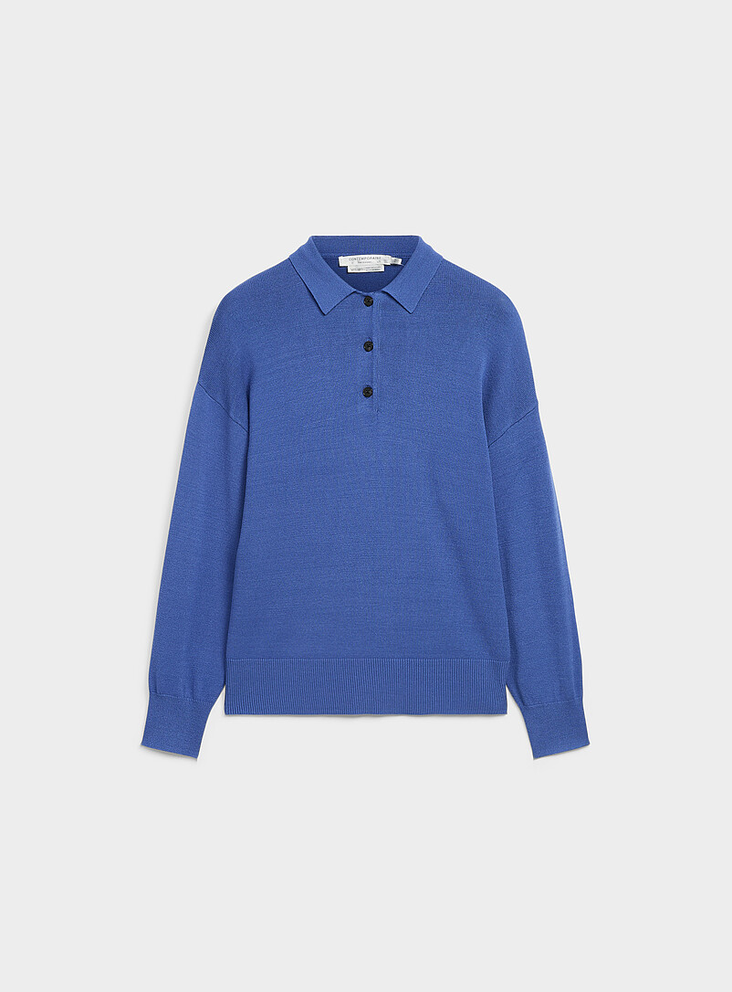 Contemporaine: Le polo ample uni Gris pour femme