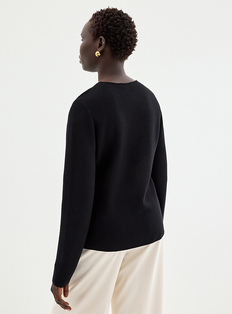 Contemporaine: Le cardigan cintr&eacute; boutons dor&eacute;s &eacute;clectiques Noir pour femme