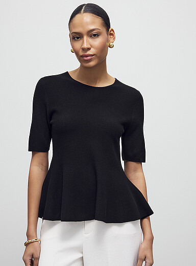 Le chandail doux tricot taille basque