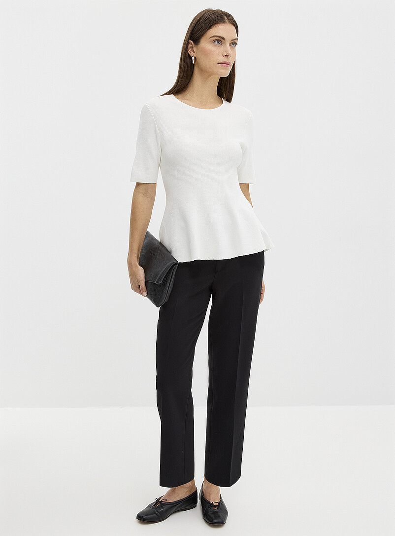 Peplum waist soft knit sweater | Contemporaine | | Simons