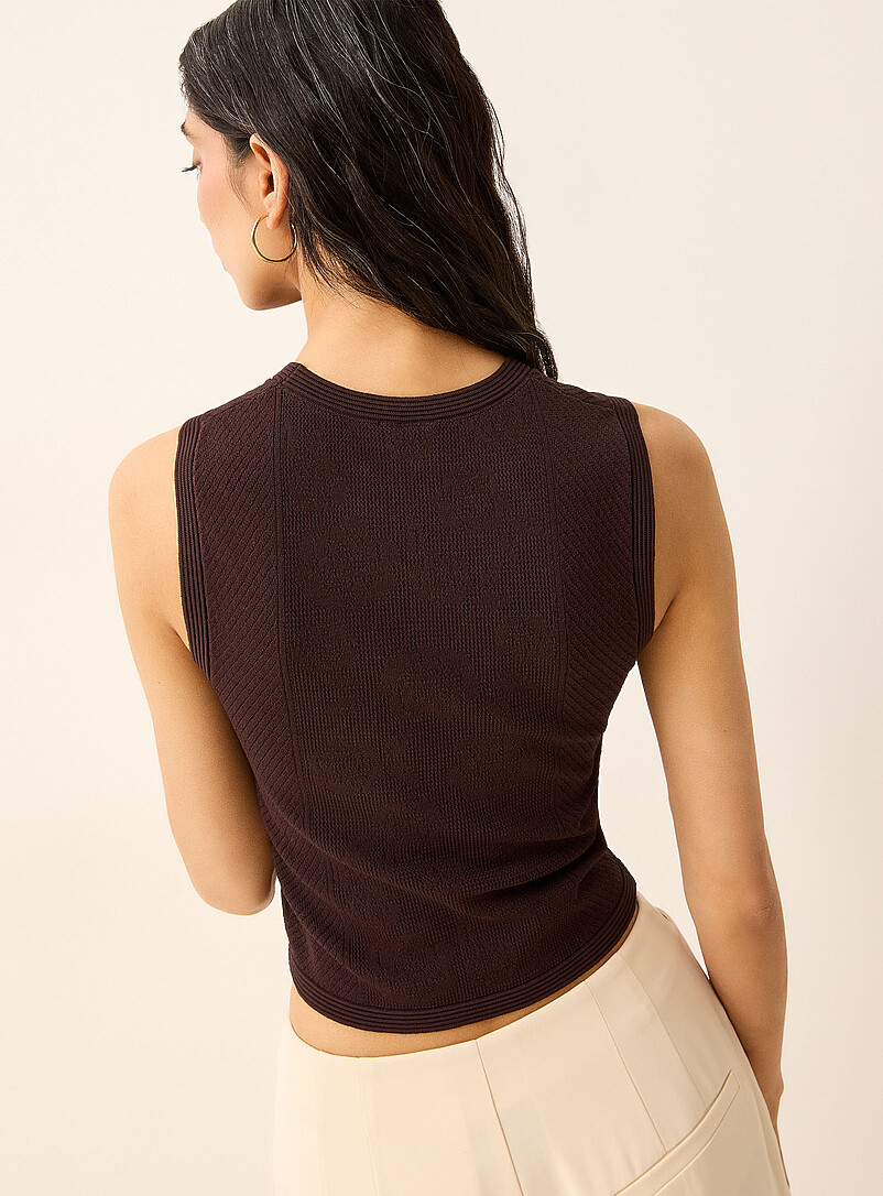 Ic&ocirc;ne: La camisole &eacute;court&eacute;e motif de rose Blanc cass&eacute; pour femme