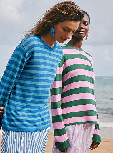 Striped loose-fit sweater