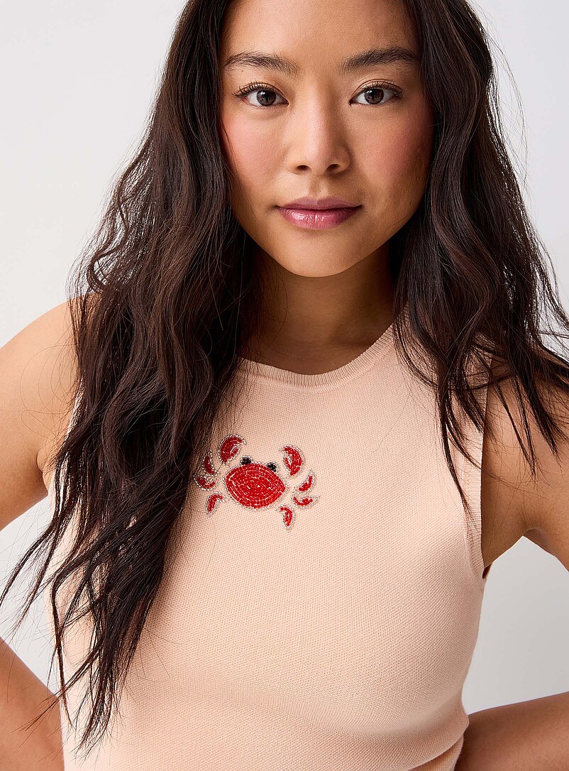 Twik Shell Beaded image cami for women