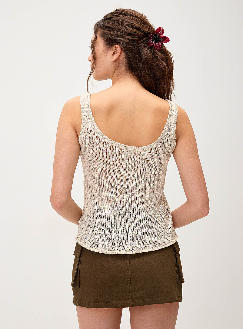 Twik: La camisole tricot brillant Sarcelle - Turquoise pour femme