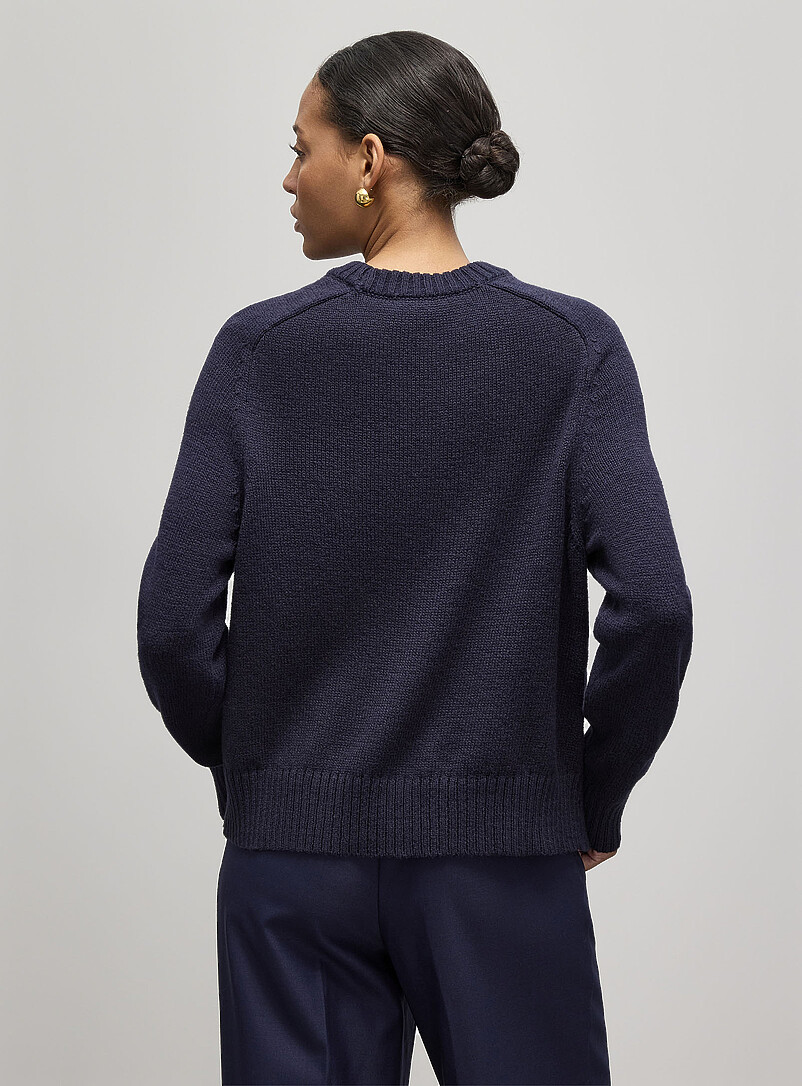 Contemporaine Baby Blue Shaker-rib boxy-fit sweater for women