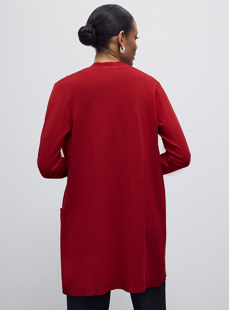 Gilet A Bouton Femme Cardigan Femme Ouvert Boutonné - Col Rond, Manches Longues En Tricot Grossier - Confortable Et Tendance