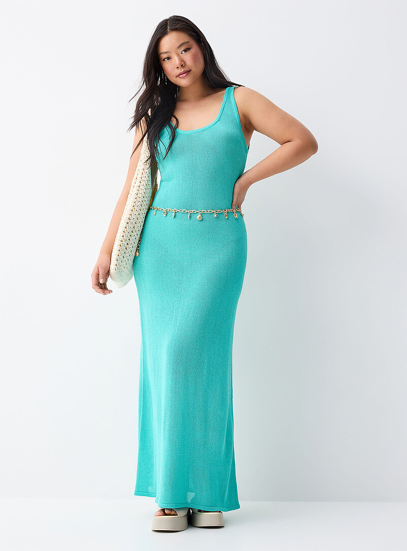 Twik: La robe maxi tricot scintillant Ivoire - Beige cr&egrave;me pour femme