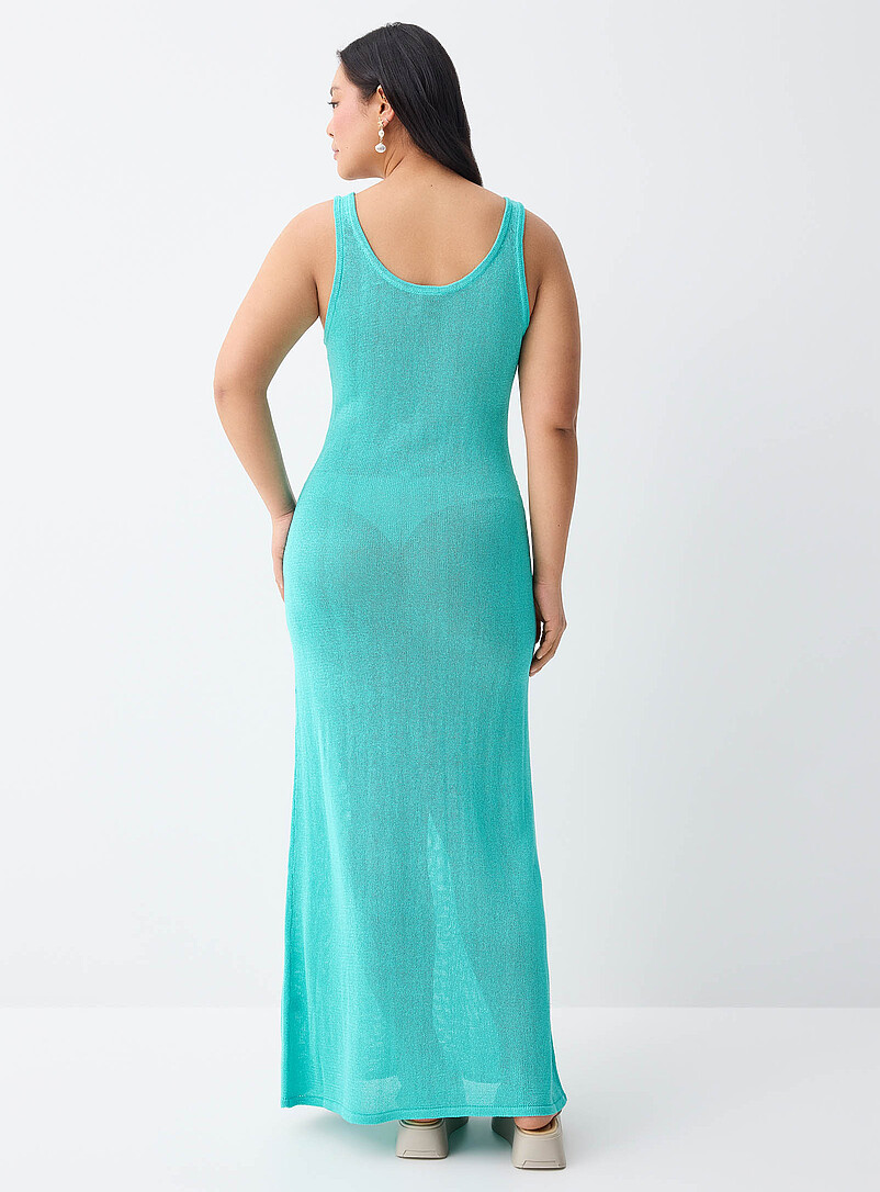Twik: La robe maxi tricot scintillant Ivoire - Beige cr&egrave;me pour femme