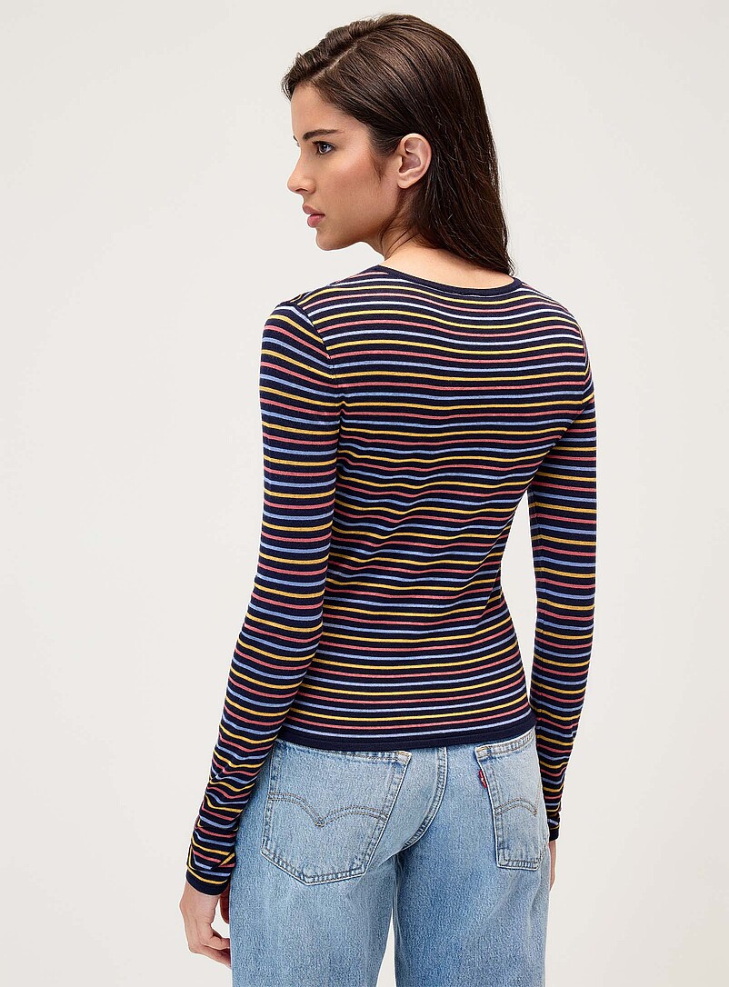 Twik Indigo/Dark Blue Striped sweater <b>Slim fit</b> for women