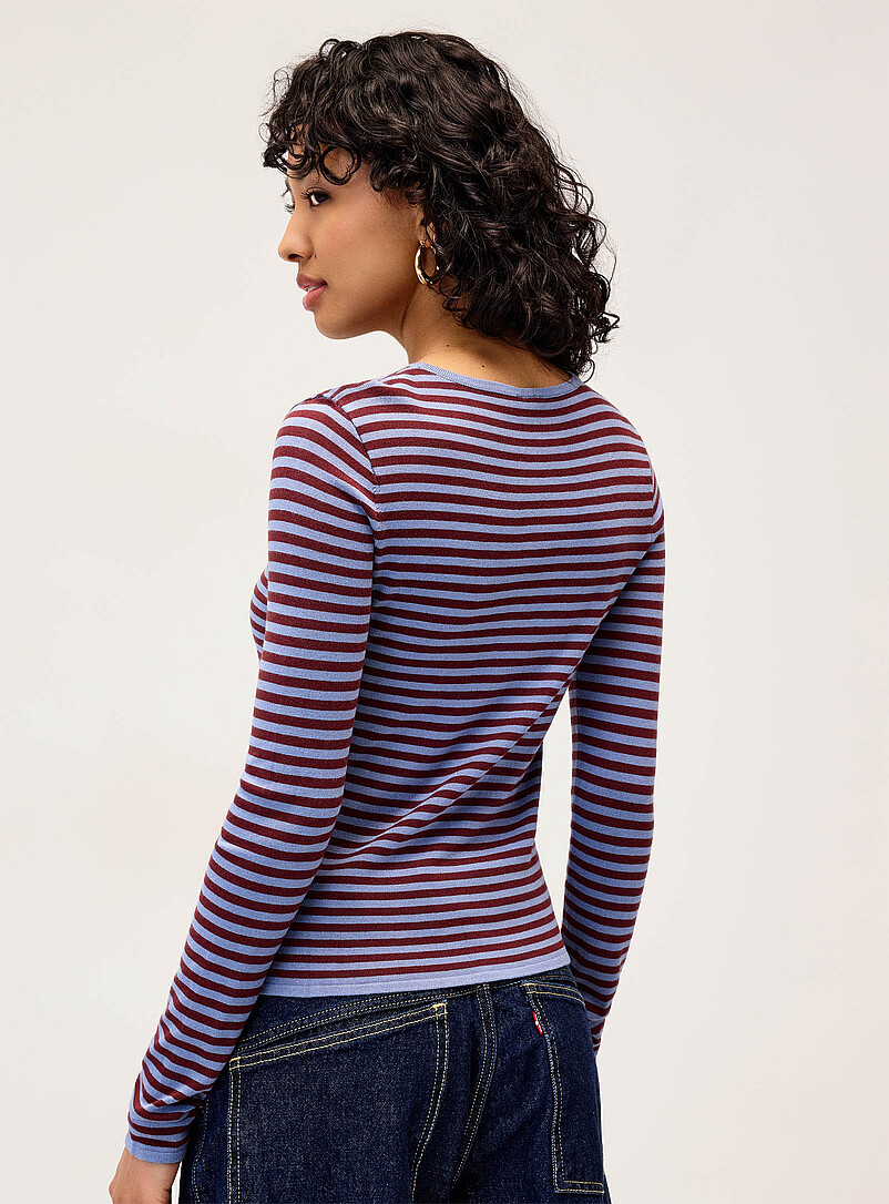 Twik Indigo/Dark Blue Striped sweater <b>Slim fit</b> for women