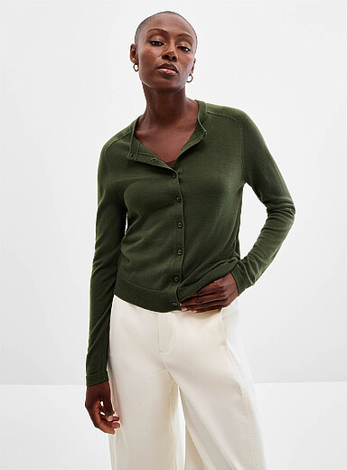 Casual merino wool cardigan