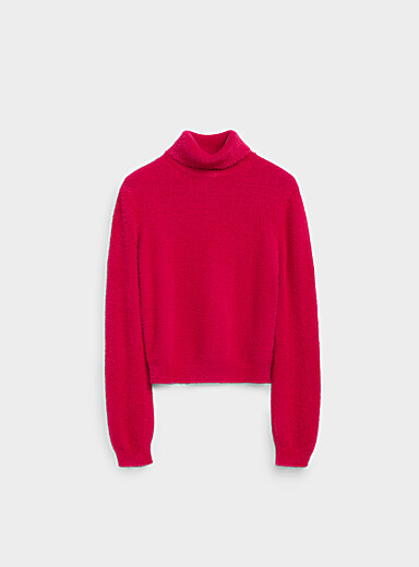 Le chandail tricot chenille &agrave; col roul&eacute;