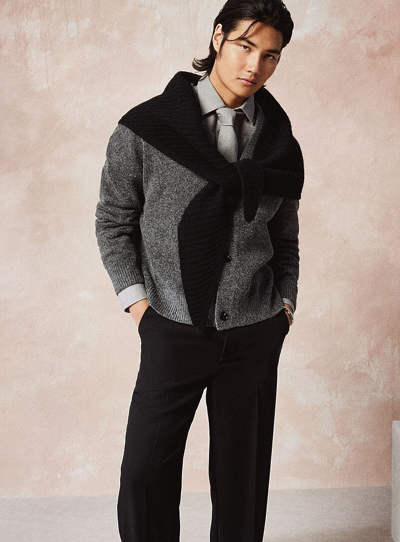 Wool-blend cropped cardigan | Le 31 | Shop Men's Shawl Collar