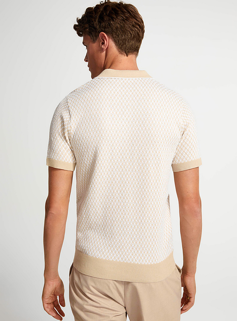 Geo jacquard knit polo product image 3