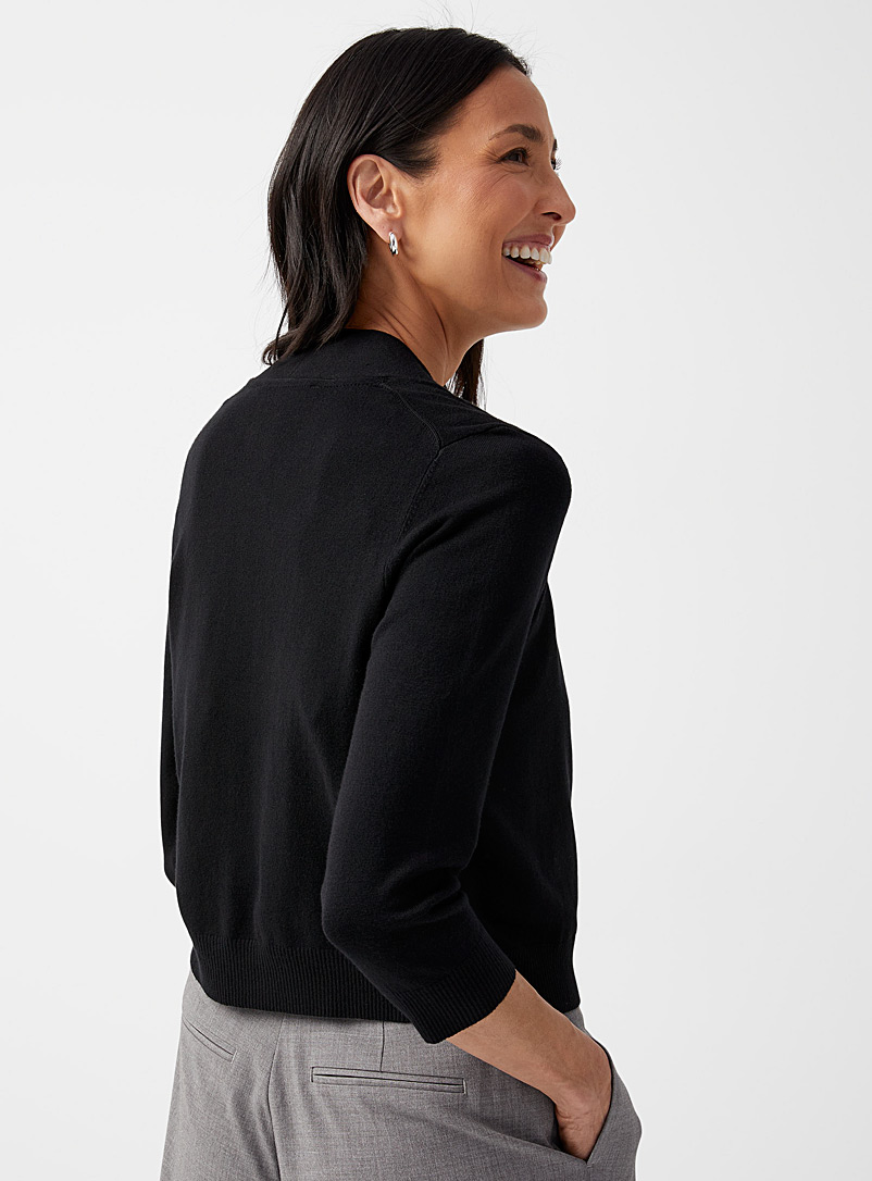 3/4-sleeve fine knit open cardigan product image 2