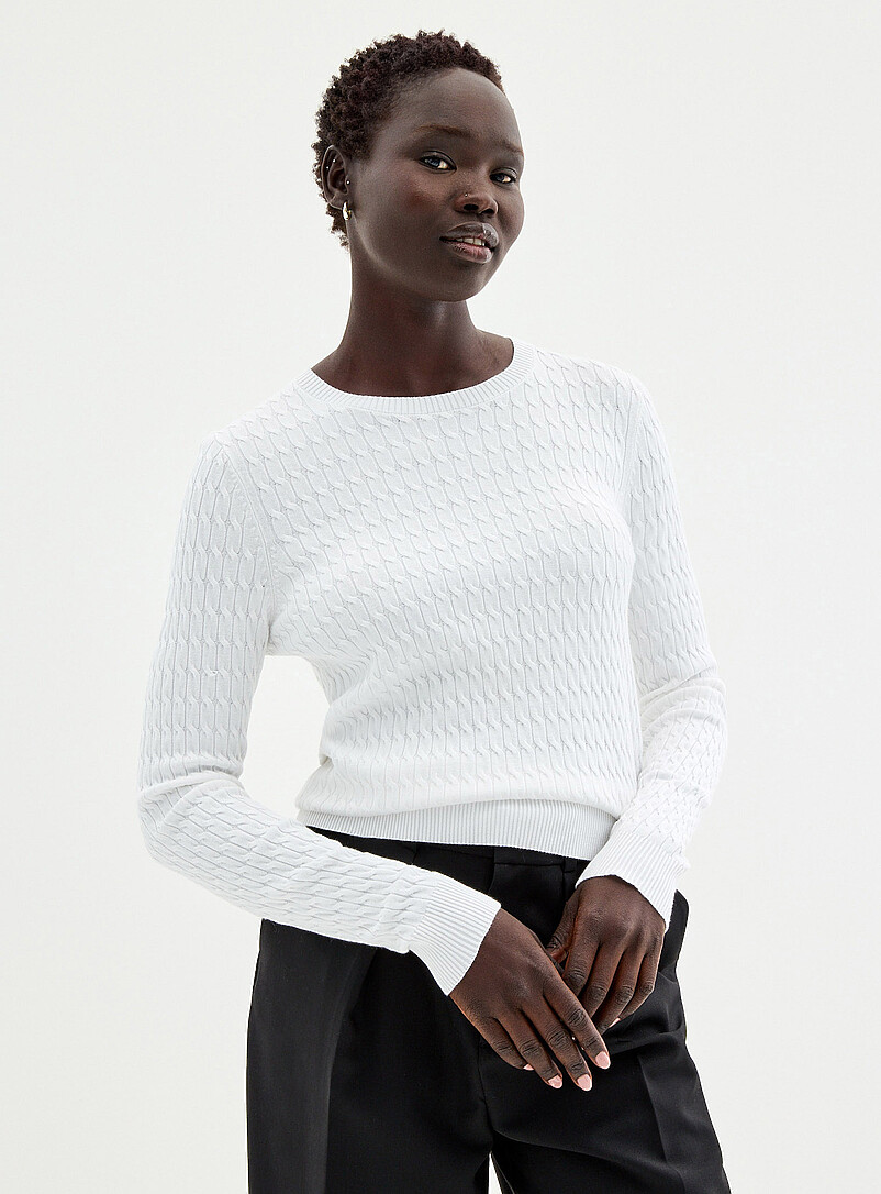 Solid Cable-Knit Sweater