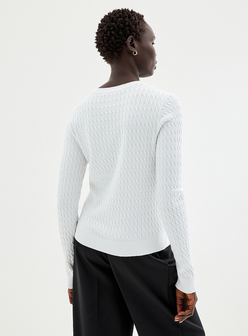 Solid cable-knit sweater product image 2