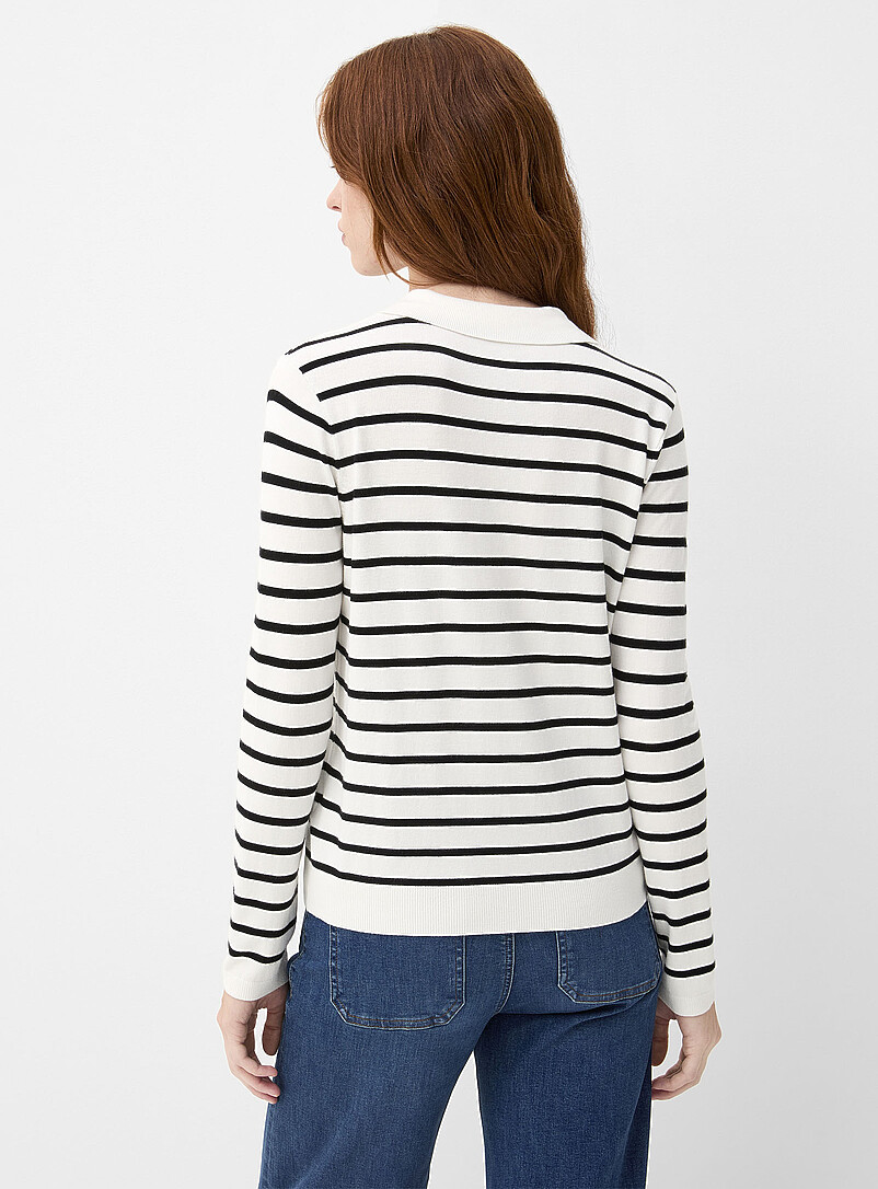 Stretch striped polo sweater product image 3