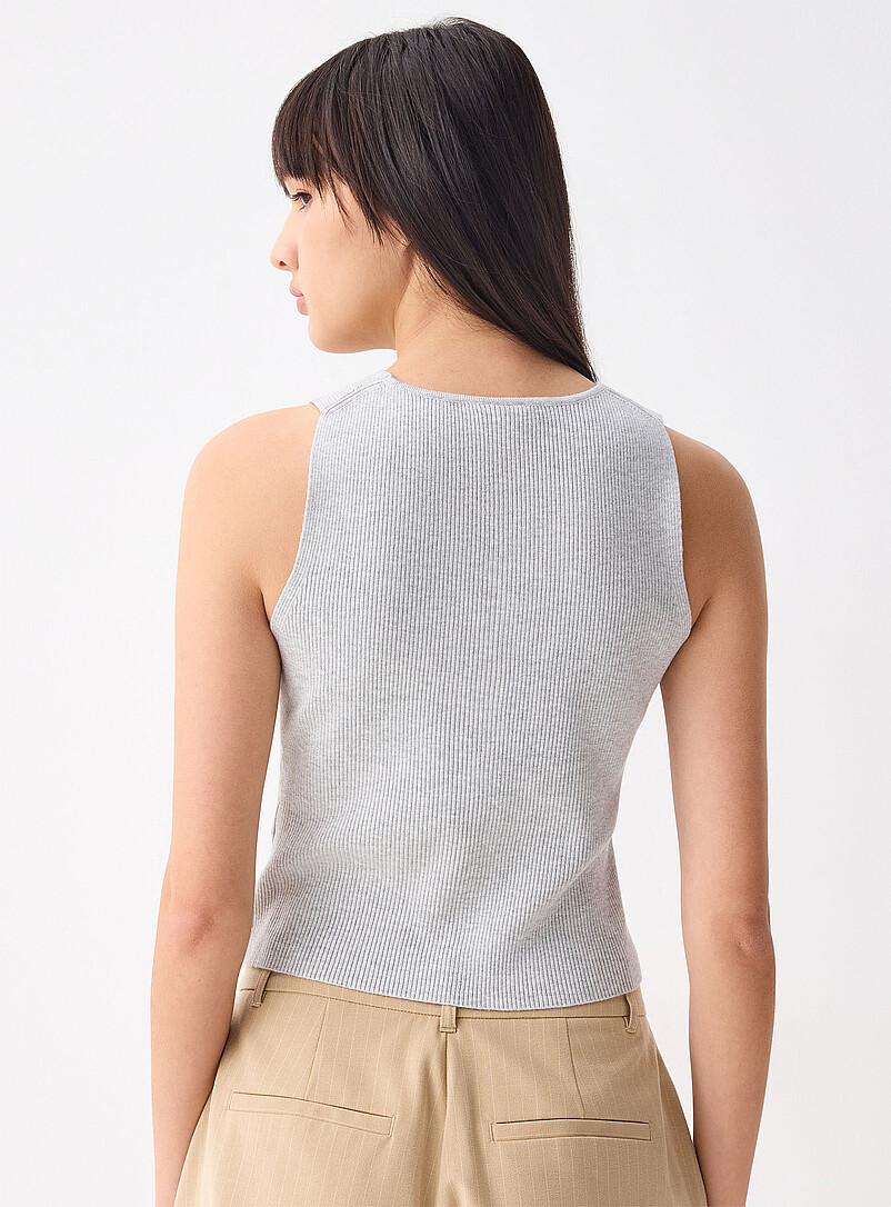 Buttoned rib-knit vest product image 2