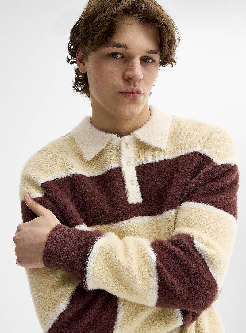 Fuzzy-knit rugby polo product image 2