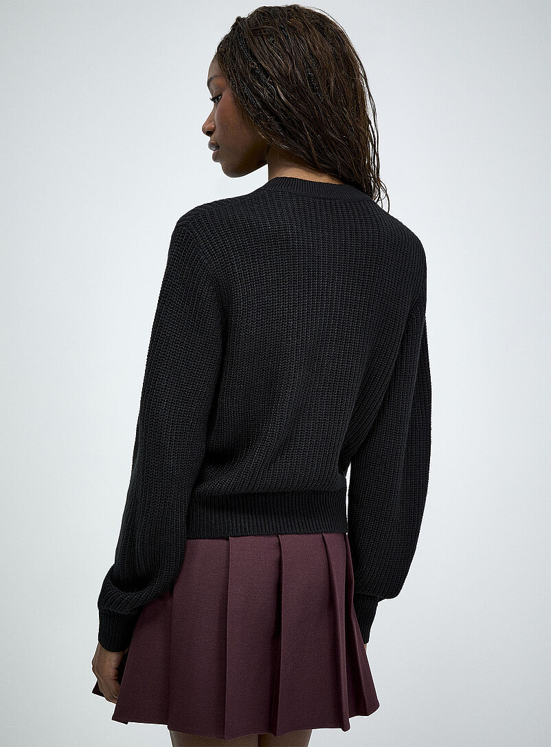 Embossed golden buttons shaker-rib cardigan product image 3
