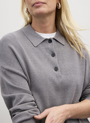 Solid loose polo sweater product image 3
