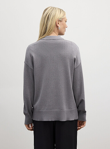 Solid loose polo sweater product image 4