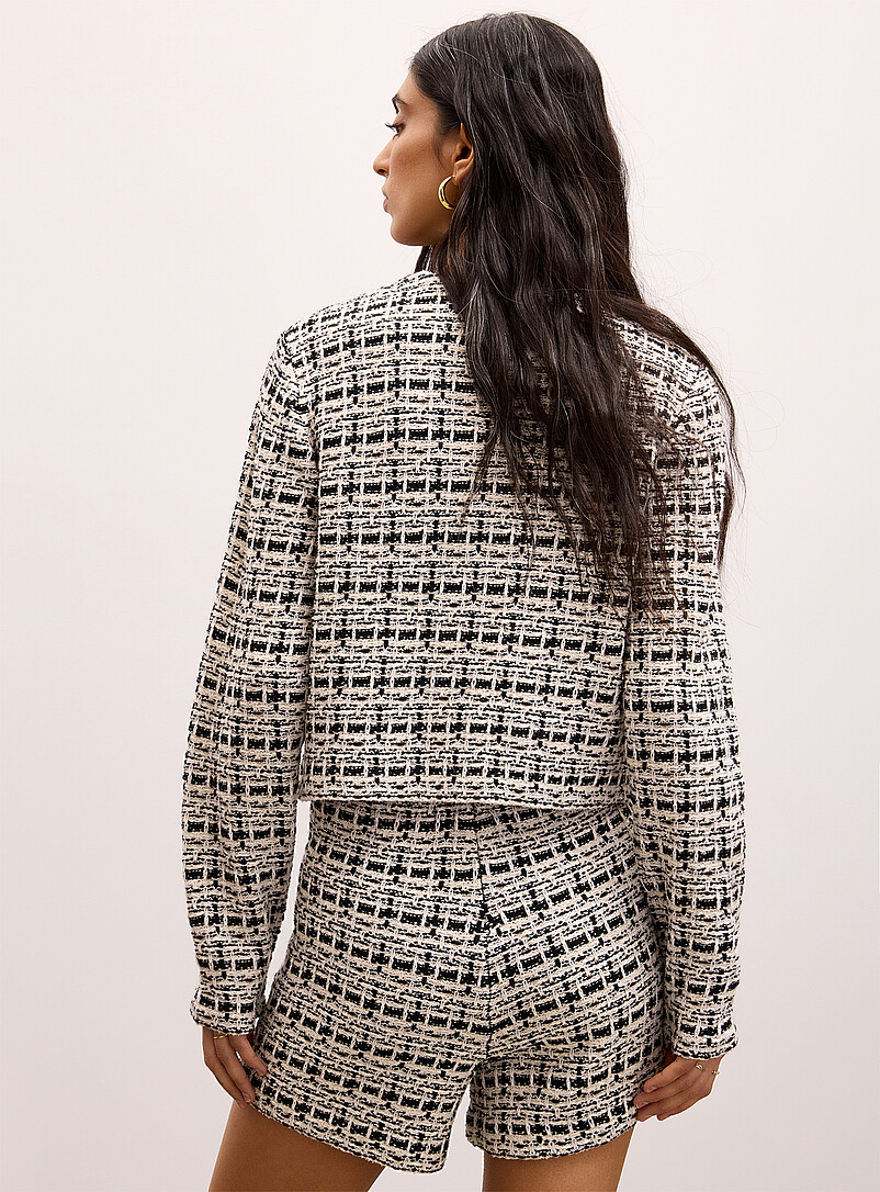 Tweed-style knit boxy cardigan product image 2
