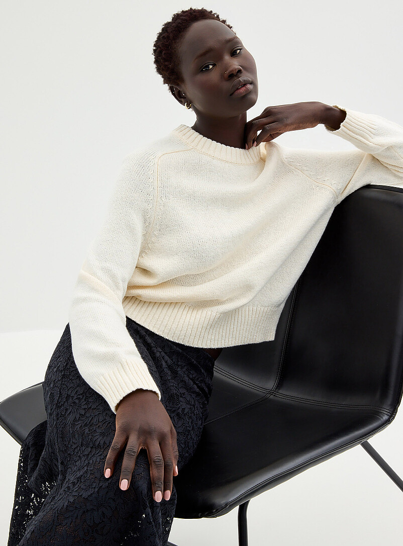Shaker-Rib Boxy-Fit Sweater