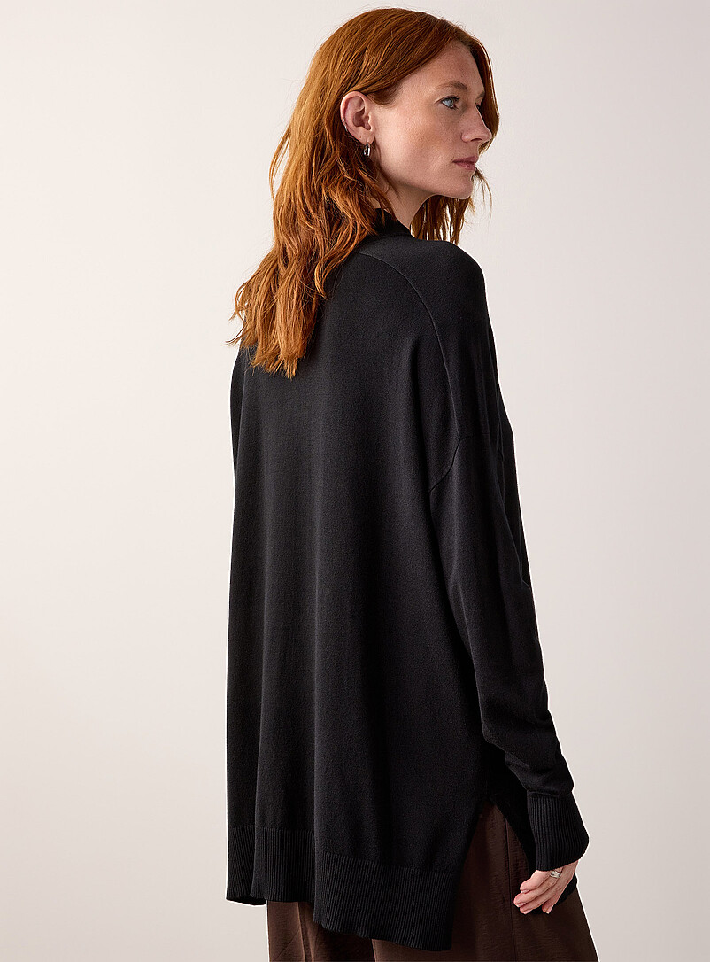 Mock neck solid tunic sweater product image 3
