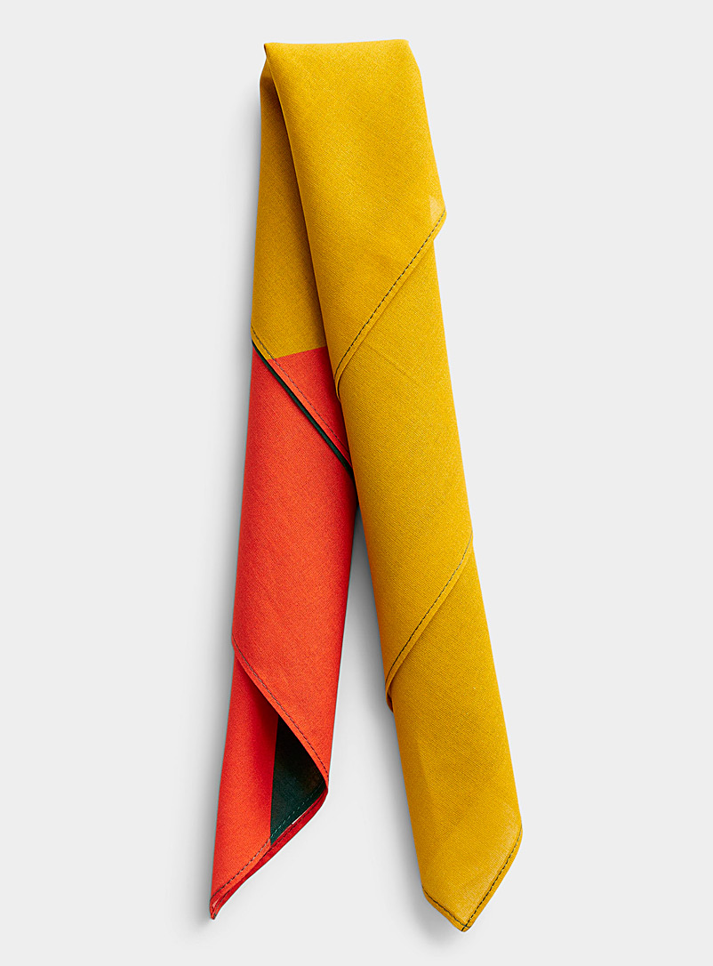 Topo Designs Patterned Yellow Geo print bandana scarf for men